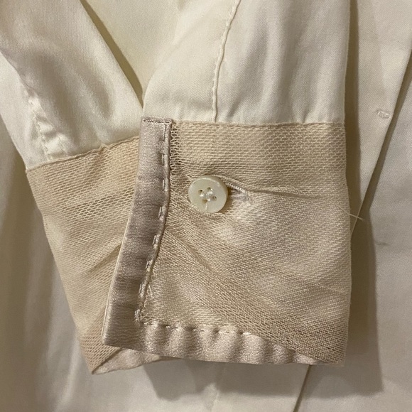Brunello Cucinelli Off White 96% Silk Button Down Large - Picture 4 of 9